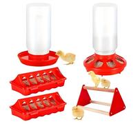 Greabuy 2 in 1 Chicken Feeder and Waterer Combo Made From Strong for Small Poultry Farming and Backyard Coops Small Farm Chicken Supplies