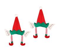 Greabuy 2 Pack Christmas Hat Garnishes Traditional Irish Plan Thin Unwoven Fabric for Holiday Parties Home Tree Leader Not Woven Fabric Headpieces