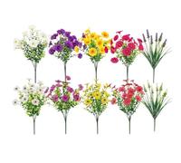 Greabuy 28Pcs Artificial Eucalyptuses Morning Glory Flower Decorative Stems for Home Garden Outdoors Wedding Party Decoration Artificial Eucalyptuses Morning Glory Flower