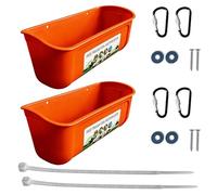 Greabuy 2PCS Hanging Poultry Feeder Stability Spill Feeding Watering Trough for Active Flocks Bird Ducks Feeding Solution Hanging Chicken Feeder