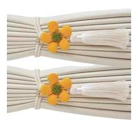 Greabuy 2PCs Modern Curtain Management Tiebacks Decorative Flower Tassels Design Multipurpose Fabric Ties for Home Aesthetic Fabric Curtain Tie