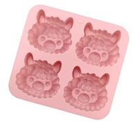 Greabuy 4 Compartment Llamas Baking Tool Cartoon Alpacas Cake Pan Silicone Dessert Mold for Kitchen Cartoon Alpacas Silicone Mold Cake Chocolate