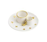 Greabuy 4 In1 Incenses Holder, Palos Santo for Burning Sages, Stick & Ceramic Incenses Burners Ashes Catcher Tray Palos Santo Stick and Set