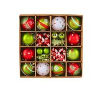 Greabuy 42PCS Unbreakable Christmas Ornaments, 2.36" Glitter Balls with Hooks, Multicolor Holiday Decor for Tree Home Garden Christmas Decorative Balls Gifts Box