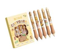 Greabuy 5Pack 0.5mm Quiet Clicks Gel Pen Quick Dry Inks Smooth Writing Comfortable Grip for School Offices Exams Professional Writing Pens