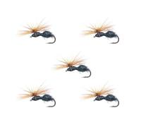 Greabuy 5pcs Dry Fly Aritificial Baits Float Fishing Lure Black Ants Tackle with Hook for Anglers Baits