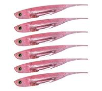 Greabuy 6Pcs Soft Lures Floating Baits Artificial Swimbaits Needle Tail Swimbaits Lures Artificial Fishing Lure Floating Fishing Lure