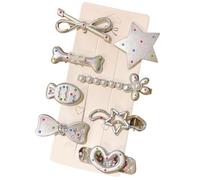 Greabuy 8Pcs Star Hair Clip Slip Resistant Duckbill Barrettes Hairpin for Women Girls Everyday Hairstyling