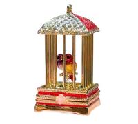 Greabuy Additional Coating Varnished Metal Jewelry Box Complex Cage Plan Sparkling Amethysts Decorative Storage Answer Stone Encrusted Jewelry Display Case