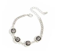 Greabuy Alloy Black Diamonds Necklace Geometric Beads Easy to Clean Tarnish Resistant Suitable for Long Lasting Shines Square Black Diamonds Necklace