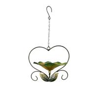 Greabuy Bird Watching Heart Shape Hanging Bird Feeders Retros Birds Water Drinker Decorative Iron Hummingbird Feeders Porches Wildlife Garden Accessory
