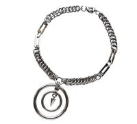Greabuy Bold Artistic Rings Cone Combination Necklace Modern Geometric Neckchain for Punk Rock and Alternative Fashion Lovers Rocker Elegant Neckpiece