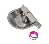 Greabuy Cow Water Bowl Automatic Drinking Waterer Stainless Steel Switching Dispenser for Goat Cattle Horse Piglets Dog Trough