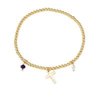 Greabuy Crafted Mixed Beads Gold Charm Crosses Fashionable Accessory for Coastal Adventures Holiday Charm