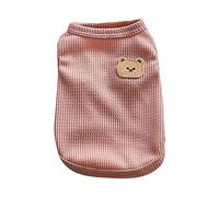 Greabuy Dog Vest Camping Clothes Cute Bear Pullover Spring Puppies Pajamas Basic Wafflepattern T-shirt Dog Vests For Small Dogs