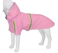 Greabuy Dog Waterproof Hoodie Jackets Rain Poncho Pet Clothes with Reflective Stripes Outdoor