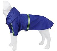 Greabuy Dog Waterproof Hoodie Jackets Rain Poncho Pet Clothes with Reflective Stripes Outdoor