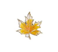 Greabuy Exquisite Vintage Maple Leaf Brooch Pin for Women Fashion Girls Leaf Badge Pin Jewelry with Rhinestones