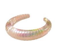 Greabuy Fashion Forward Lightweight Acrylic Geometric Iridescents Irregular Comfortable Bangle Accessory Statement Cuff Oversized Cuff Rainbow Modern Art Inspired Festival Jewelry Rave Bold Fashion