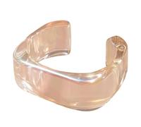 Greabuy Fashion Forward Lightweight Acrylic Geometric Iridescents Irregular Comfortable Bangle Accessory Statement Cuff Oversized Cuff Rainbow Modern Art Inspired Festival Jewelry Rave Bold Fashion