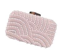 Greabuy Faux Pearls Evening Purse Fashion Embroidery Work Functional Strap Option Shoulder Bag Handbag Wedding Prom Wear Luxury Wedding Purse Bag