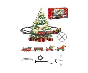 Greabuy Festive Motion Train Decor Animated Christmas Model with Whistling Sounds, LED Lights & Remote Control for Holiday Home Display Ornaments Decorations Hanging Decor Tree Decorations Toy Car