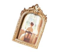 Greabuy Florals Carving Resins Picture Holder Antique Arched Photo Frame Includes Double Display Option Wall Hanging or Tabletop Antique Art Photo Art