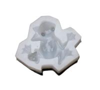 Greabuy for Frog Shaped Animal Pendant Luggage Keychain Silicone Mold for Cake Decor Crystal Trinket Pendant