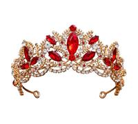 Greabuy Girls Crowned Crystal Headwear for Women and Girls Wedding Rhinestoned Queen Headdress Wedding Crowned