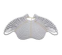 Greabuy Handmade Beaded Shoulder Chain Necklace Imitation Pearls Shawl Multi Layer Tassels Statement Fashion Jewelry