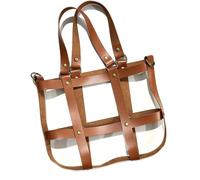 Greabuy Interchangeable Mesh Bag Shell PU Woven Cover with Adjustable Wide Strap for Customizable Outfit Pairing Quaint PU Crossbody Purse