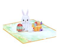 Greabuy Lovely 3D Tiered Rabbits Seasonal Greeting Card with Detailed Cutwork Easter Ideal for Annual Gift Exchange Popup Holiday