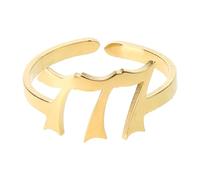 Greabuy Lucky 111 222 333 444 555 666 777 888 Rings for Women Lucky Number Adjustable