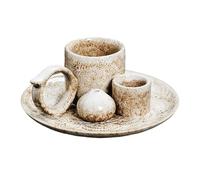 Greabuy Multifunctional Ceramic Incenses Burners Holders with Handle Burning Tray Stand for Desk Bedroom Offices Burning Tray