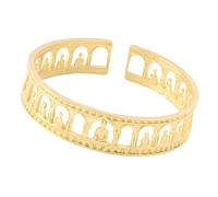 Greabuy Open End Brass Bangle Showcasing Exquisite Thousand Buddhist Artwork Cuff Wristband Accessory Cuff Wristband