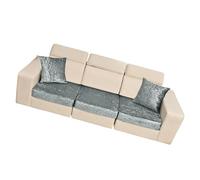 Greabuy Pack of 5 Universals Elastic Sofa Cover Set with Quick Install Designs for 2 Cushion Easy Installion