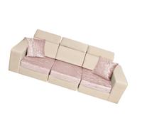 Greabuy Pack of 5 Universals Elastic Sofa Cover Set with Quick Install Designs for 2 Cushion Easy Installion