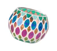 Greabuy Safe Stable Base Glass Candlestick with Colorful Pattern Perfect for Family Homes Including Kids and Pet Glass Candleholder