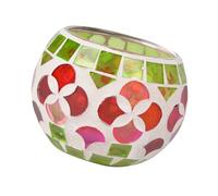 Greabuy Safe Stable Base Glass Candlestick with Colorful Pattern Perfect for Family Homes Including Kids and Pet Glass Candleholder