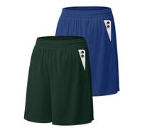 Greabuy Set of 2pcs Running Shorts Quick Dry Fabric Cooling Short Trousers for Workouts Tennis Gym Training Activewear Quick Dry Running Gym Shorts Sweat Training Bottoms