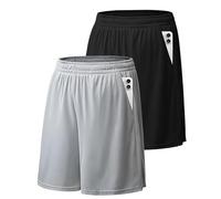 Greabuy Set of 2pcs Running Shorts Quick Dry Fabric Cooling Short Trousers for Workouts Tennis Gym Training Activewear Quick Dry Running Gym Shorts Sweat Training Bottoms