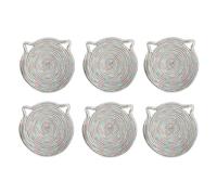 Greabuy Set of 6 Multifunctional Cats Ear Mug Mats Washable Braided Cotton Fabric Absorbent Cup Coasters Home Decors Washable Cotton Placemat