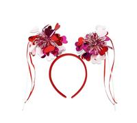 Greabuy Shimmering Love Heart Hairhoop Glitters Hairband for Adult Teens Party Gathering Headwear Valentines Festival