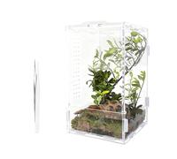 Greabuy Small Reptiles Breeding Box Transparents Acrylic Cage Habitat Breeding Box Glass Container Container Jumping Spiders Animal Enclosure