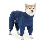 Greabuy Soft Fleece Dog Pajamas Full Coverage Four Leg Outfit Stretchy Comfortable Jumpsuit Winter Indoor Outdoor Breeds Wear Dog Clothes
