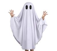 Greabuy Spirit Halloween Costume Cloak with Polyester Fabric, Machine Washable Unisex Kids Toddler Party Wear for Event White Spirit for Adults and Kids