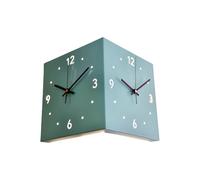 Greabuy Square Double Sided Corner Clock with Light Decorative for Bedroom Living Room Hallway Battery Operated Silents Wall Clocks