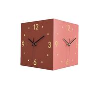 Greabuy Square Double Sided Corner Clock with Light Decorative for Bedroom Living Room Hallway Battery Operated Silents Wall Clocks