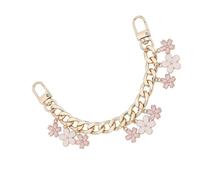 Greabuy Stylish Purse Handle Extender Flower Charm Chain Decorative Bag Chains Replacement For Handbags Crossbody And Wallets Shoulder Bag Chain