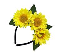 Greabuy Sun Flower Headband Flower Crownpiece for Women and Teens Styles Hair Accessory for Parties and Music